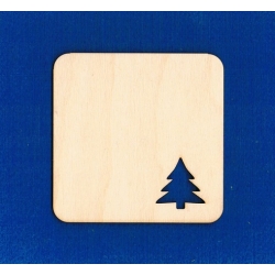 SKLEJKA #3mm Podkładka 10x10cm  CHOINKA  pod kubek , świeczkę itp